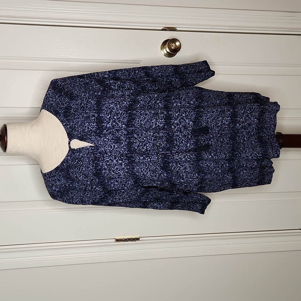Christopher & Banks Navy Flowy Boho Top Size XL